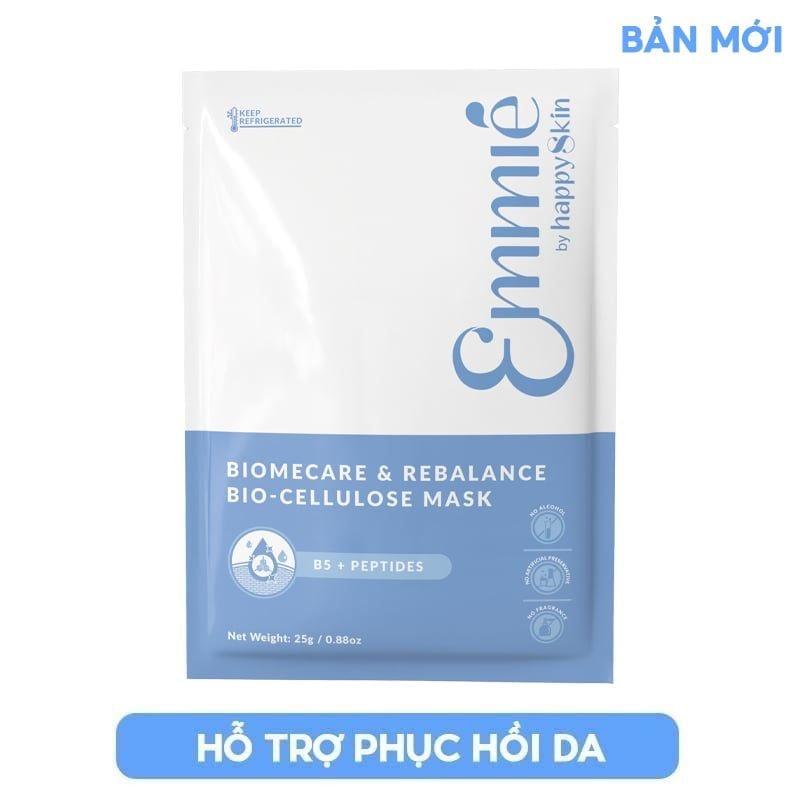 Mặt Nạ Dưỡng Emmié By HappySkin Cấp Ẩm, Hỗ Trợ Phục Hồi, Làm Sáng Da Bio Cellulose Mask