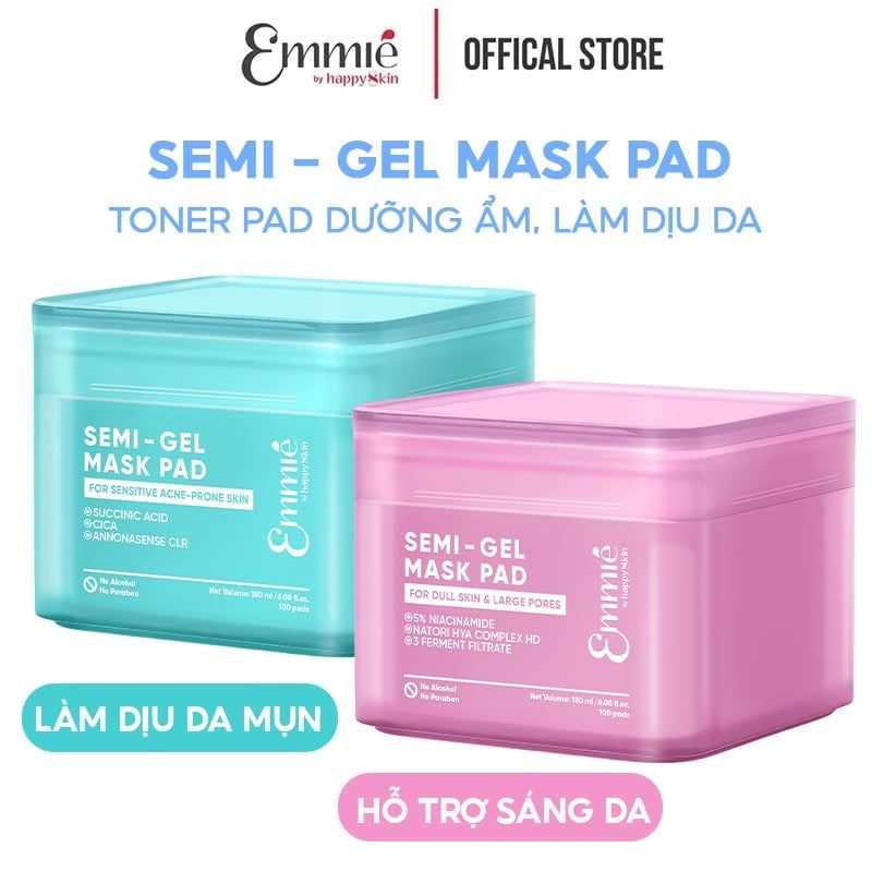 Toner Pad Emmié By Happyskin Dưỡng Ẩm, Làm Dịu Da, Hỗ Trợ Làm Sáng Da Semi-Gel Mask Pad