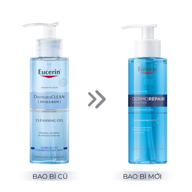 Gel Rửa Mặt Eucerin Dịu Nhẹ Cho Da Nhạy Cảm Eucerin Dermorepair Solution Cleansing Gel 200ml