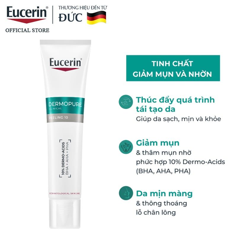 Tinh Chất Eucerin Hỗ Trợ Giảm Mụn, Mờ Vết Thâm Eucerin Dermopure Clinical Peeling 10 40ml
