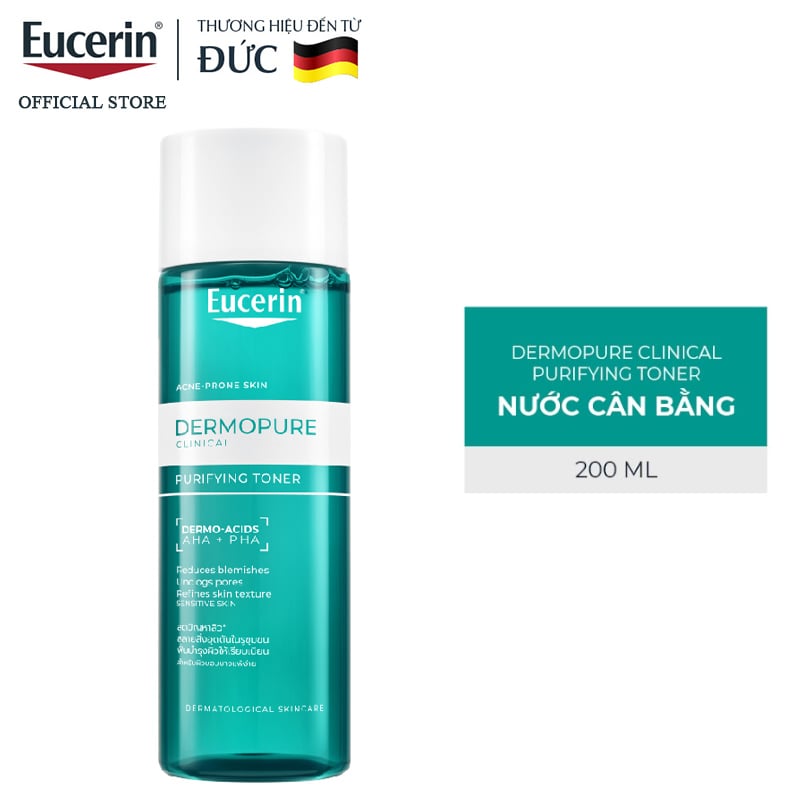 Nước Hoa Hồng Eucerin Dành Cho Da Mụn Eucerin Dermopure Clinical Purifying Toner 200ml