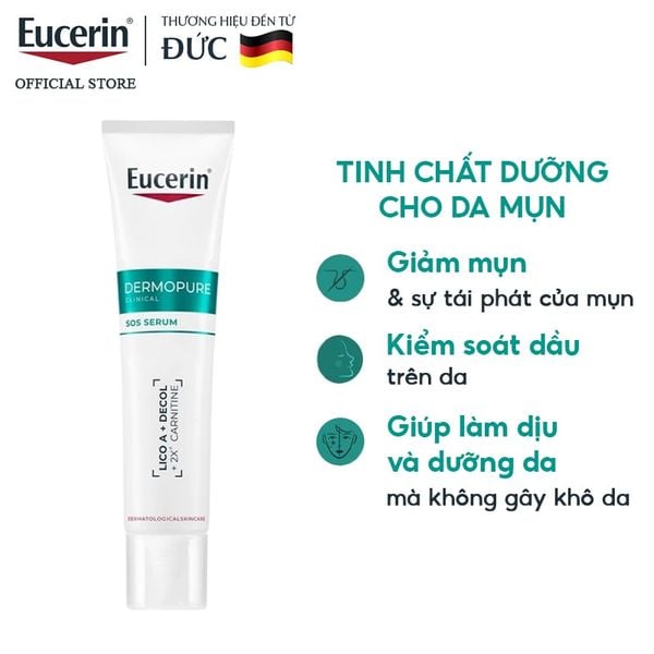  Serum Eucerin Cho Da Mụn Dermopure Clinical Sos Serum 40ml 