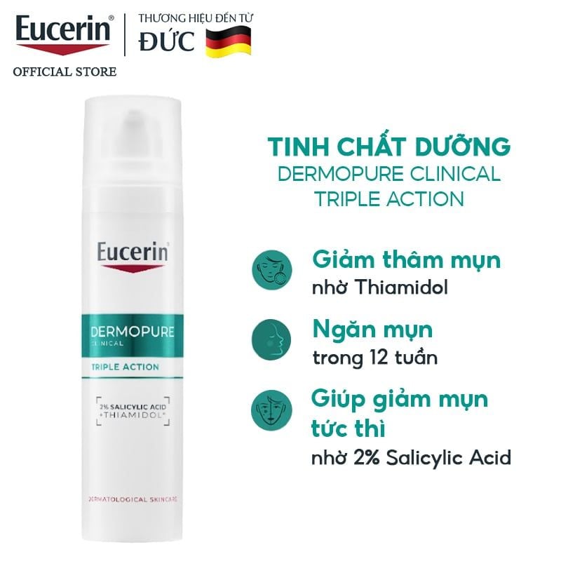 Tinh Chất Dưỡng Eucerin Hỗ Trợ Sáng Da, Giảm Thâm Mụn Dermopure Clinical Triple Action 40ml