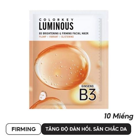  [Gift] Mặt Nạ Colorkey Luminous B3 Brightening & Firming Facial Mask 30ml (hộp 10 miếng) - Trị Giá 119k 