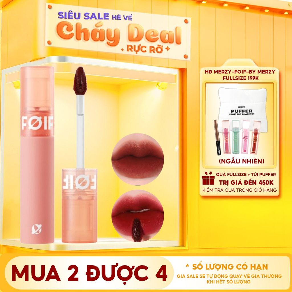 Son Kem Lì Hàn Quốc Thuần Chay, Mịn Mượt Lâu Trôi FOIF Daily Velvet Tint