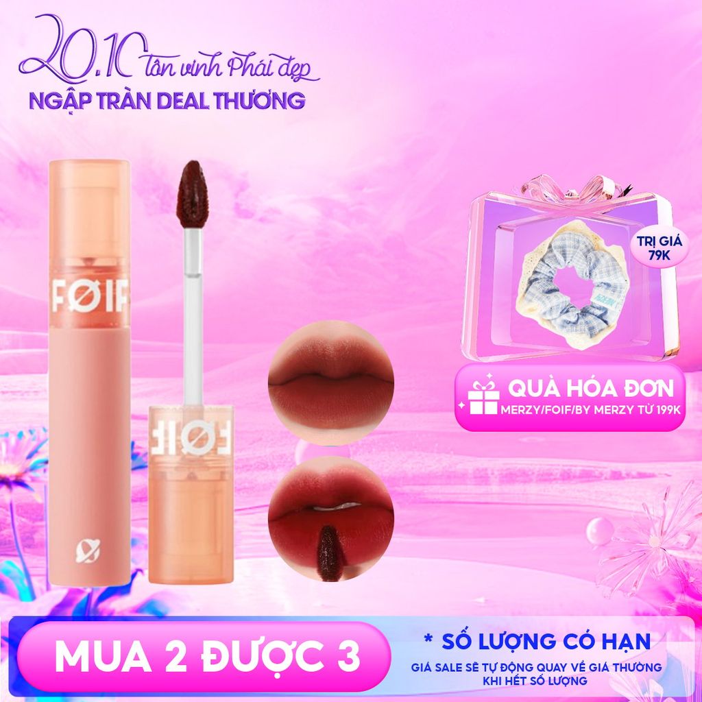 Son Kem Lì Hàn Quốc FOIF Thuần Chay, Mịn Mượt Lâu Trôi Daily Velvet Tint
