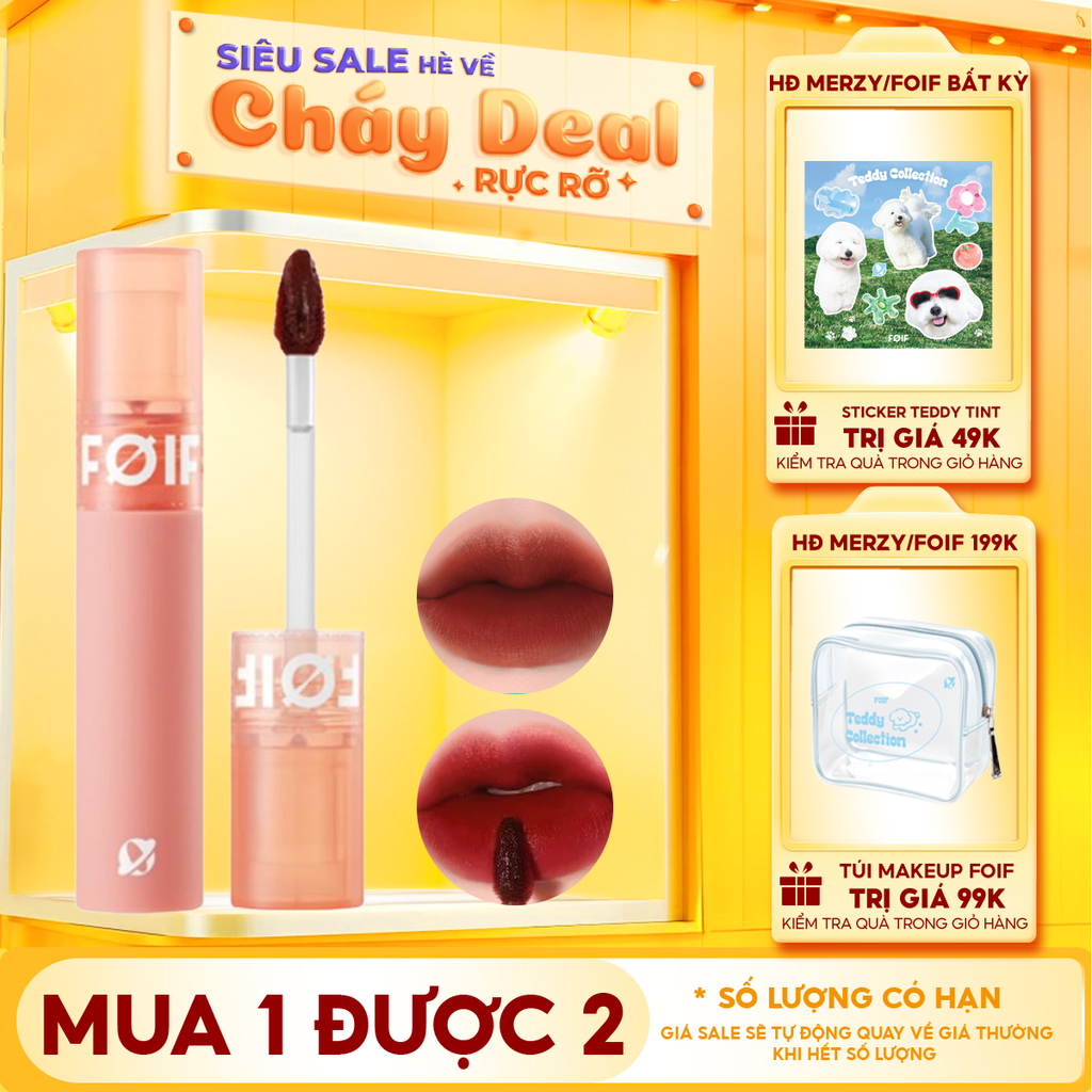 Son Kem Lì Hàn Quốc Thuần Chay, Mịn Mượt Lâu Trôi FOIF Daily Velvet Tint
