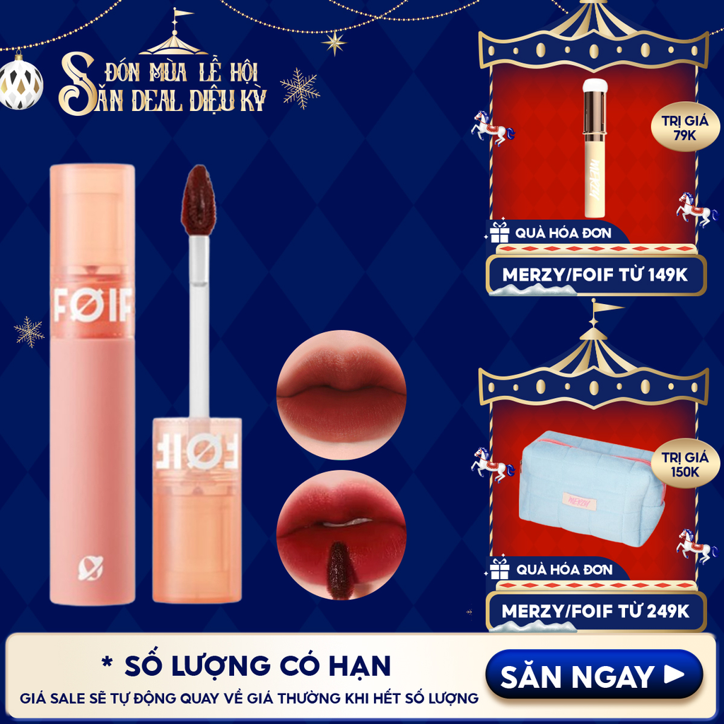 Son Kem Lì Hàn Quốc FOIF Thuần Chay, Mịn Mượt Lâu Trôi Daily Velvet Tint