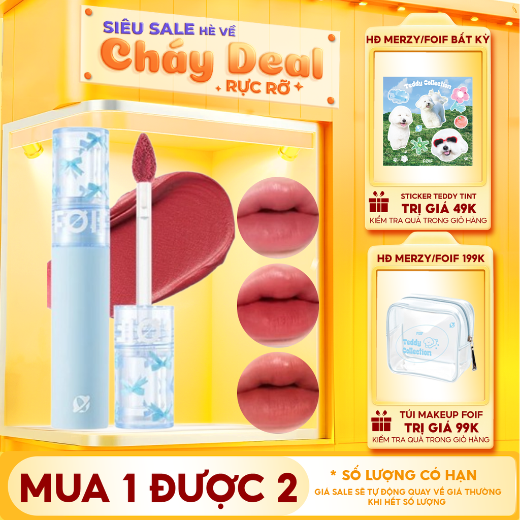 Son Kem Lì Thuần Chay, Mềm Mịn, Lâu Trôi FOIF Daily Blur Tint 3g