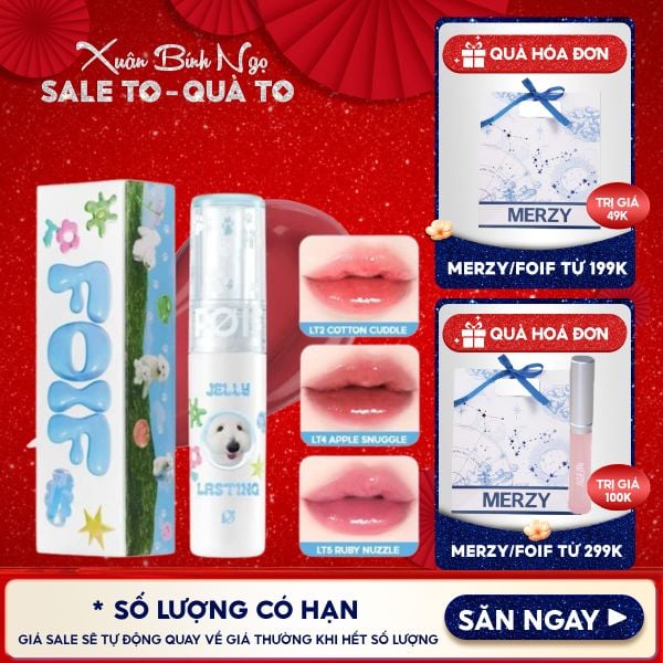  [Teddy Collection] Son Tint Bóng FOIF Thuần Chay, Ẩm Mịn, Căng Bóng Jelly Lasting Tint 3g 