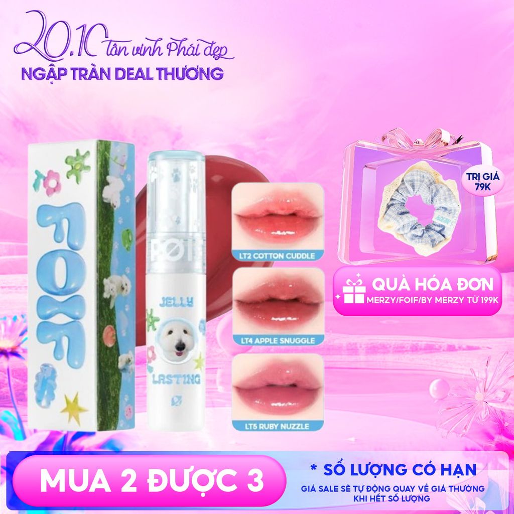 [Teddy Collection] Son Tint Bóng FOIF Thuần Chay, Ẩm Mịn, Căng Bóng Jelly Lasting Tint 3g