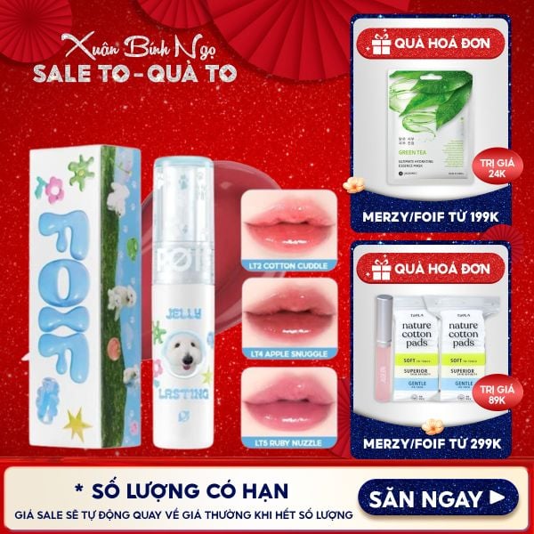  [Teddy Collection] Son Tint Bóng FOIF Thuần Chay, Ẩm Mịn, Căng Bóng Jelly Lasting Tint 3g 