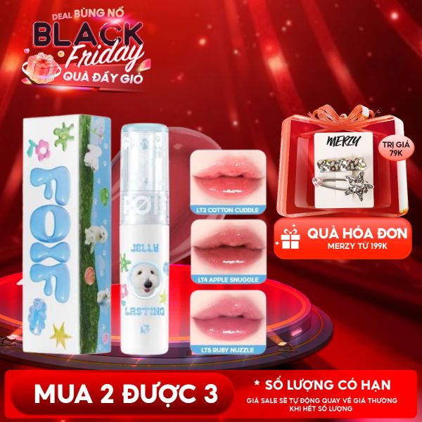  [Teddy Collection] Son Tint Bóng FOIF Thuần Chay, Ẩm Mịn, Căng Bóng Jelly Lasting Tint 3g 