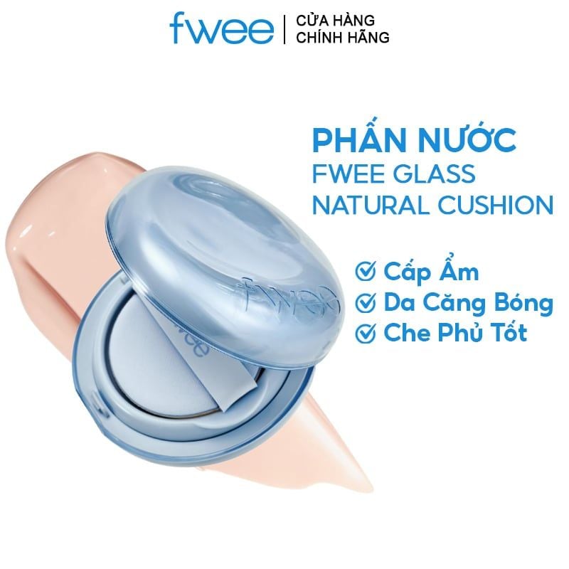 Phấn Nước fwee Cấp Ẩm, Da Căng Bóng, Che Phủ Tốt Glass Natural Cushion 15g