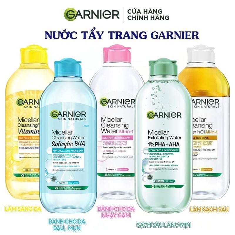 Nước Tẩy Trang Garnier Làm Sạch Sâu Micellar Cleansing Water