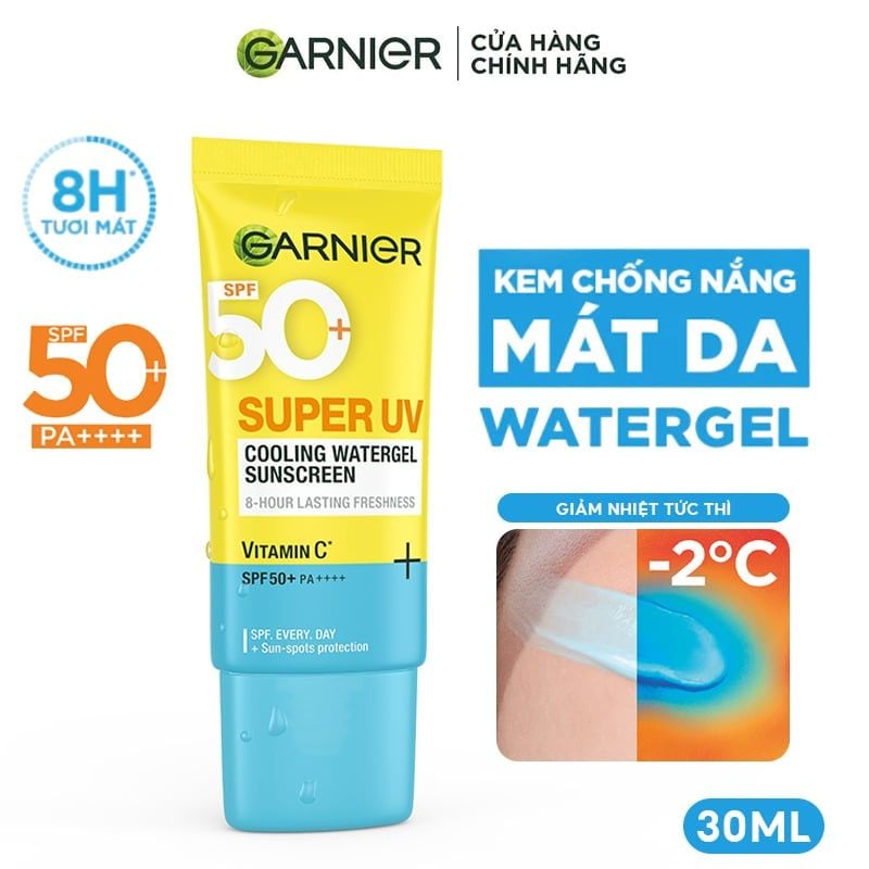 Kem Chống Nắng Garnier Tươi Mát Super UV Cooling Watergel Sunscreen SPF50+ PA++++ 30ml
