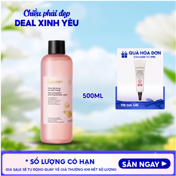  Nước Tẩy Trang Cocoon Sen Hậu Giang Lotus Soothing Micellar Water 