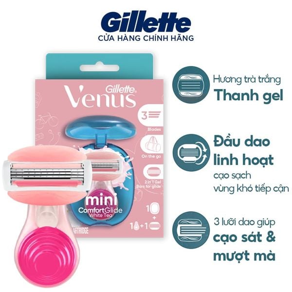  Dao Cạo Nữ Gillette Hương Hoa Trà Trắng Venus Mini Comfort Glide White Tea 
