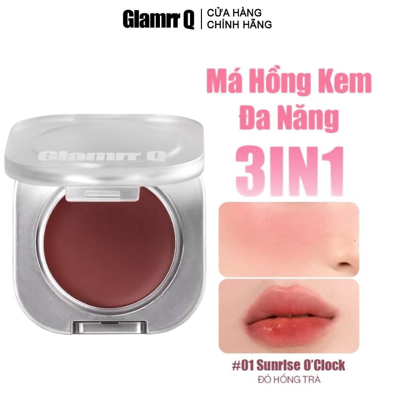 Má Hồng Kem & Son Môi Glamrr Q Mịn Lì, Bền Màu Mellow Touch Lip&Cheek Pot 1.8g