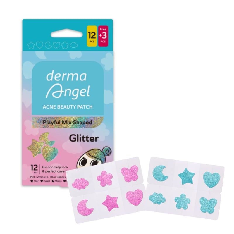 Miếng Dán Mụn Derma Angel Hình Vui Nhộn Acne Beauty Patch Colorful Mix Shaped (12 miếng)