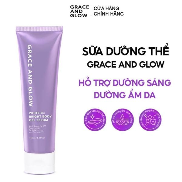  Sữa Dưỡng Thể Dạng Gel Grace And Glow Black Dưỡng Ẩm, Làm Sáng Da Opium White-B3 Bright Body Gel Serum 150ml 