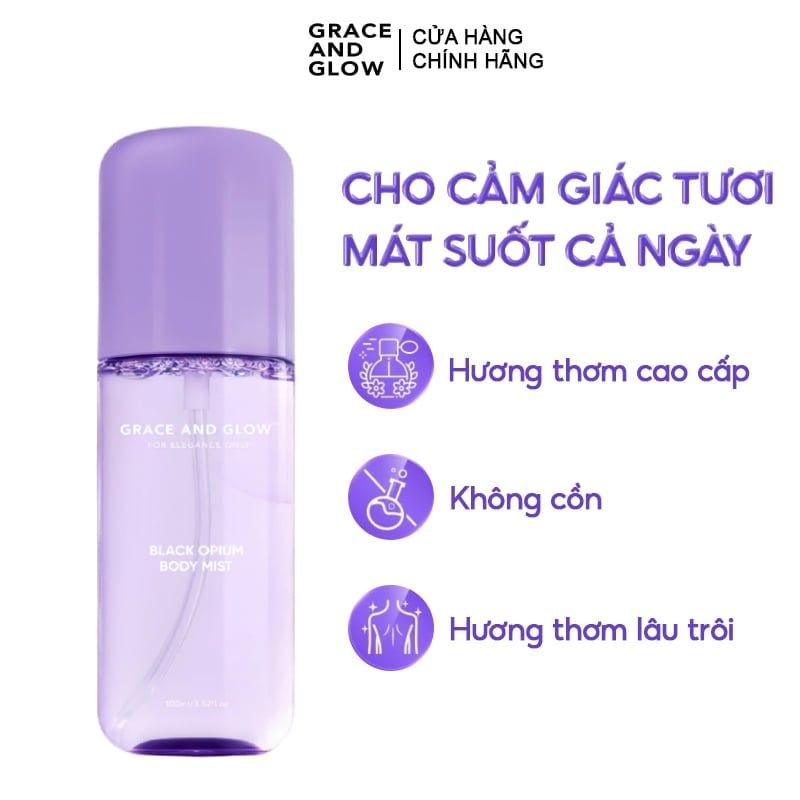 Xịt Thơm Body Grace And Glow Black Opium Body Mist 100ml