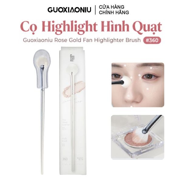  Cọ Highlight Hình Quạt Guoxiaoniu Rose Gold #360 Fan Highlighter Brush 