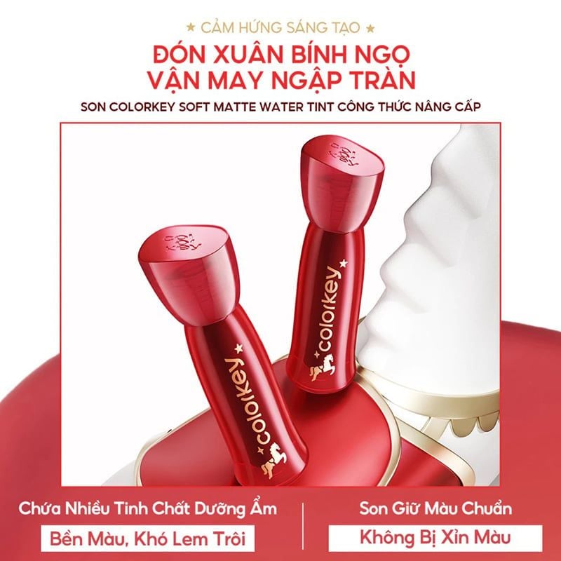 Son Kem Lì Colorkey Siêu Mịn Môi Soft Matte Water Tint