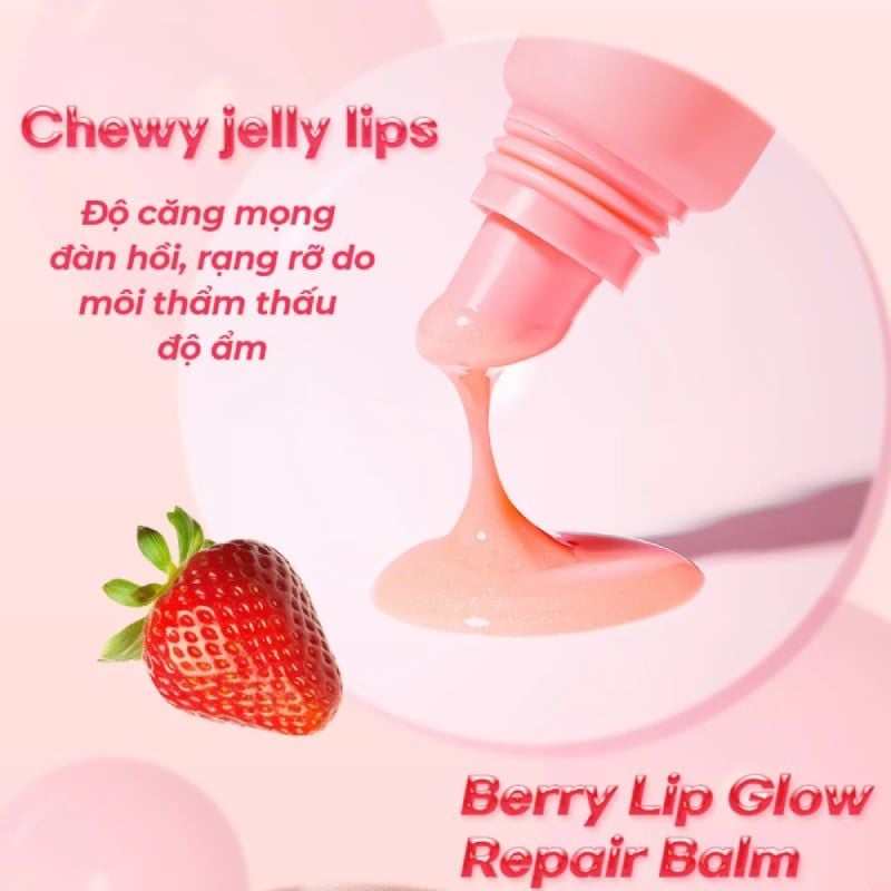 Son Dưỡng Carenel Hồng Môi Hương Dâu Berry Lip Glow Repair Balm 10g #Berry
