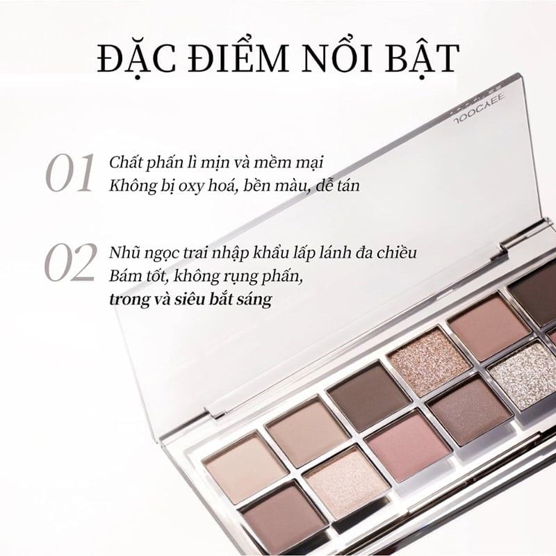 Bảng Phấn Mắt 12 Ô Joocyee 12 Shades Eyeshadow Palette 14g