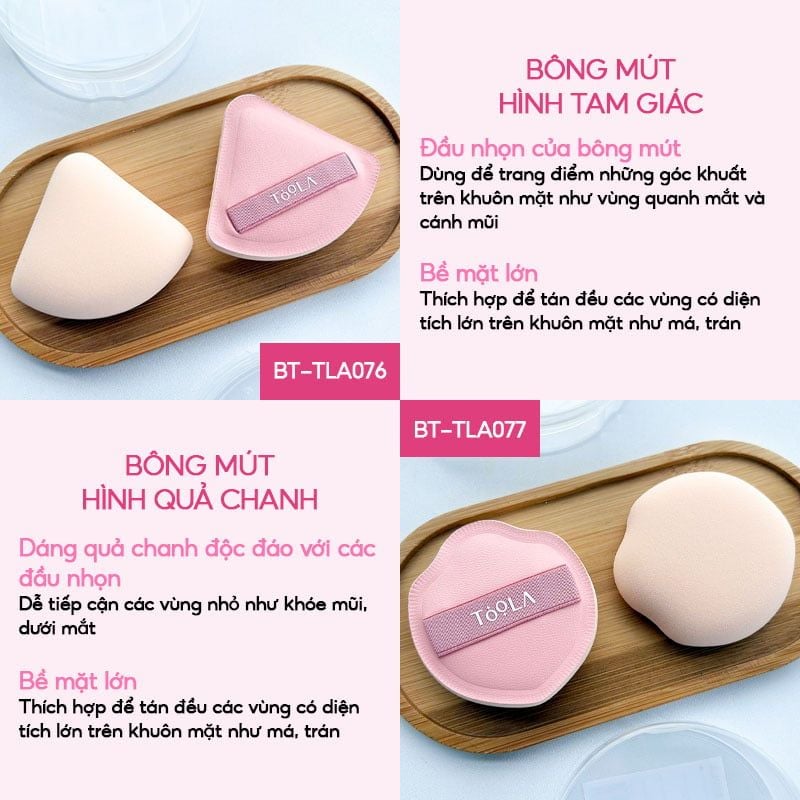Bông Mút Trang Điểm Tán Nền Mềm Mịn TOOLA Makeup Puff