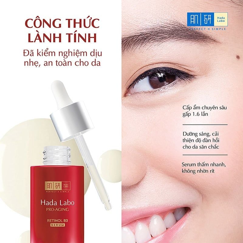 Serum Hỗ Trợ Cải Thiện Lão Hóa Da Hada Labo Pro-Aging Retinol B3 Serum 30ml