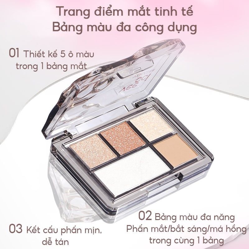 Bảng Phấn Mắt 5 Ô Màu VEECCI Fantasy Dream 5-Color Eyeshadow Palette 5.2g