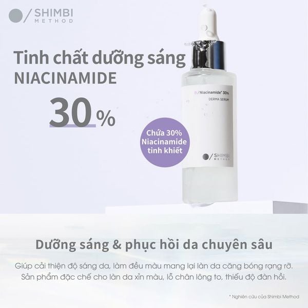  Serum Shimbi Hỗ Trợ Dưỡng Sáng, Đều Màu Da Method Derma Serum Niacinamide 30% 30ml 