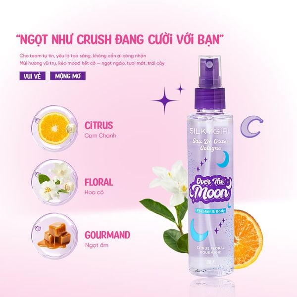  Xịt Thơm Toàn Thân Silkygirl Eau De Crush Cologne 100ml 