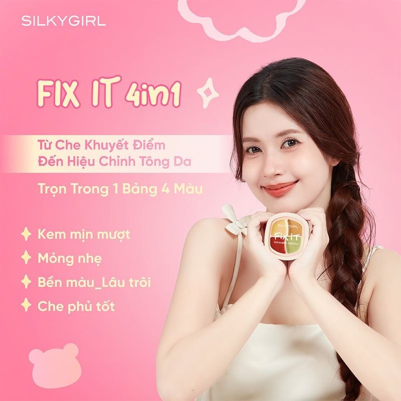 Bảng Che Khuyết Điểm Silkygirl Đa Năng 4 Ô Fix It Concealer Palette 7.2g #01 Undercover