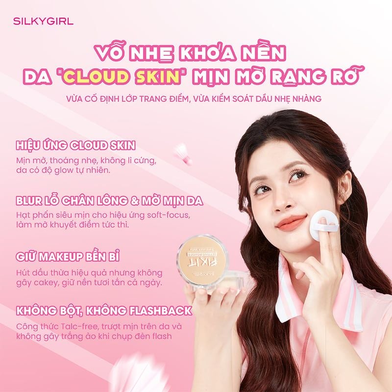 Phấn Phủ Dạng Bột Kiềm Dầu Silkygirl Fix It Setting Powder 8g #01 Translucent Matte