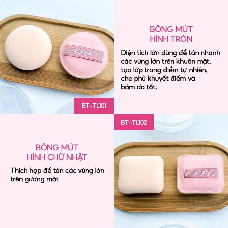 Bông Mút Trang Điểm Tán Nền Mềm Mịn TOOLA Makeup Puff