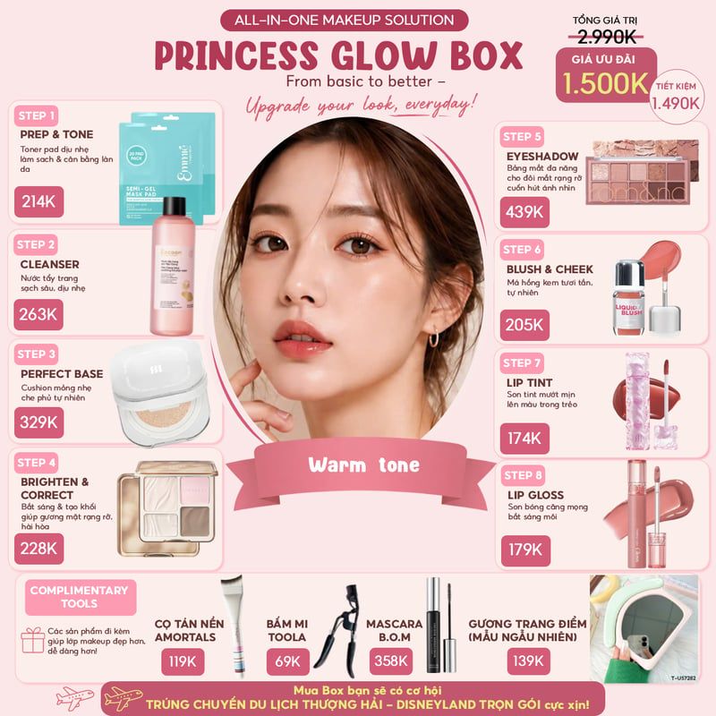 Hộp Quà Mỹ Phẩm Princess Glow Box