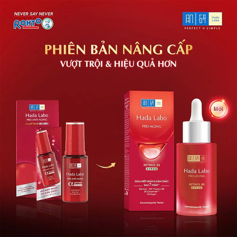 Serum Hỗ Trợ Cải Thiện Lão Hóa Da Hada Labo Pro-Aging Retinol B3 Serum 30ml