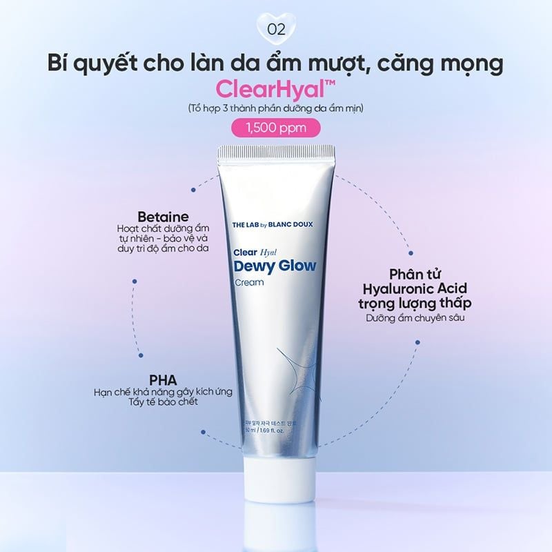 Kem Dưỡng The Lab Sáng Da Cấp Ẩm Clear Hyal Dewy Glow Cream 50ml