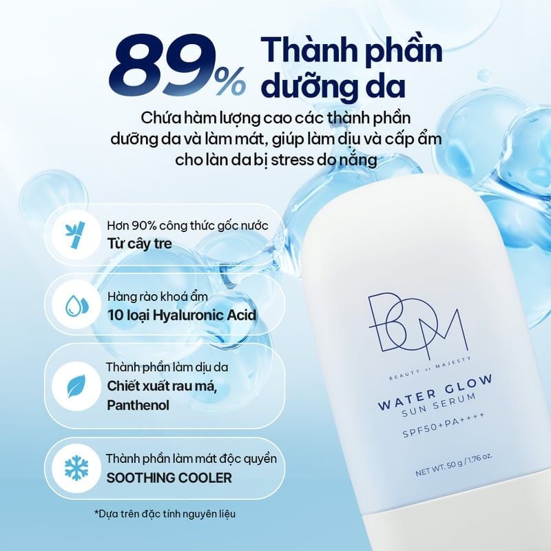 Serum Chống Nắng Dưỡng Ẩm B.O.M Water Glow Sun Serum 50g
