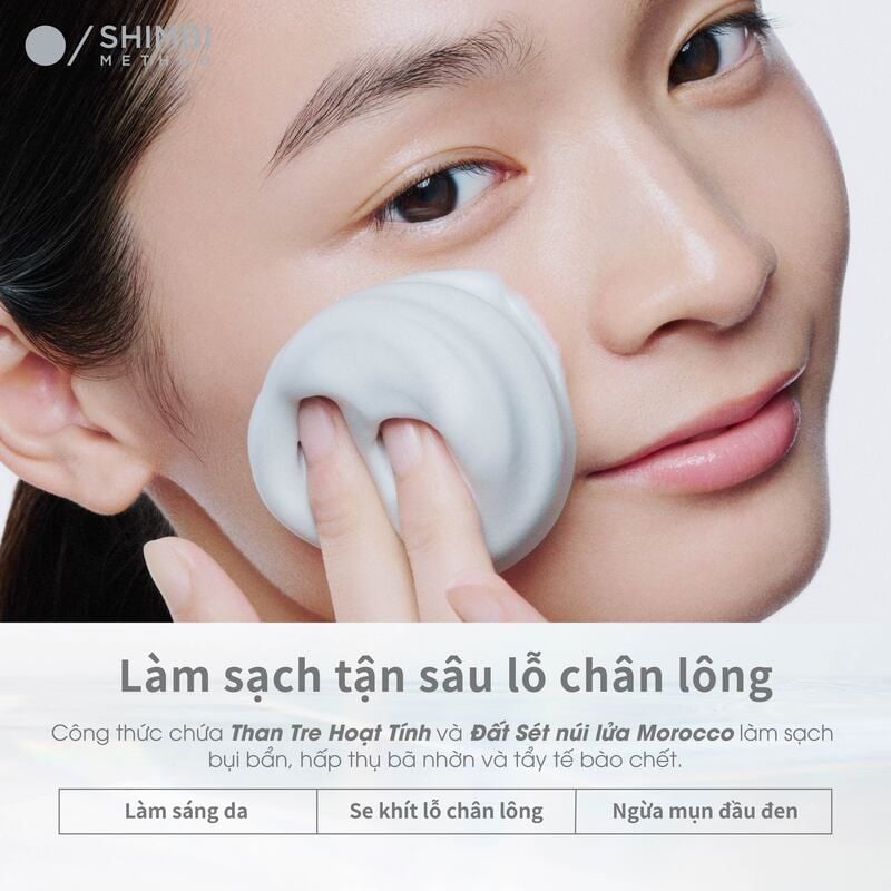 Sữa Rửa Mặt Shimbi Dạng Bọt Làm Sạch Sâu Method Face Wash Double Enzyme, Black Charcoal, Moroccan Lava Clay 120g