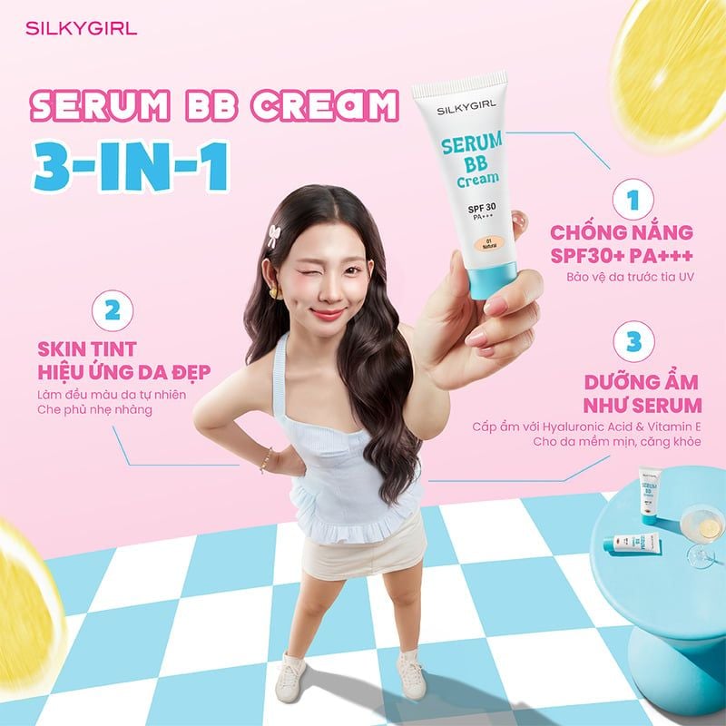 Kem Nền Silkygirl Mỏng Nhẹ Serum Bb Cream SPF30 PA+++ 20ml