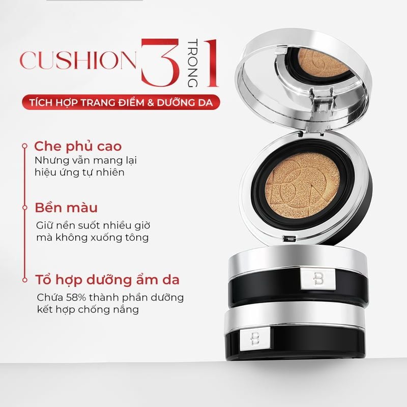 [Limited Edition 2026] Phấn Nước  B.O.M Trang Điểm Che Phủ Tốt, Khuyết Điểm, Lâu Trôi Cover Flex Cushion SPF50+/ PA+++ 15g