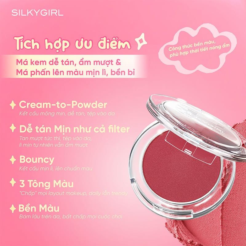 Phấn Má Hồng Mịn Lì Silkygirl Bouncy Blush 5g