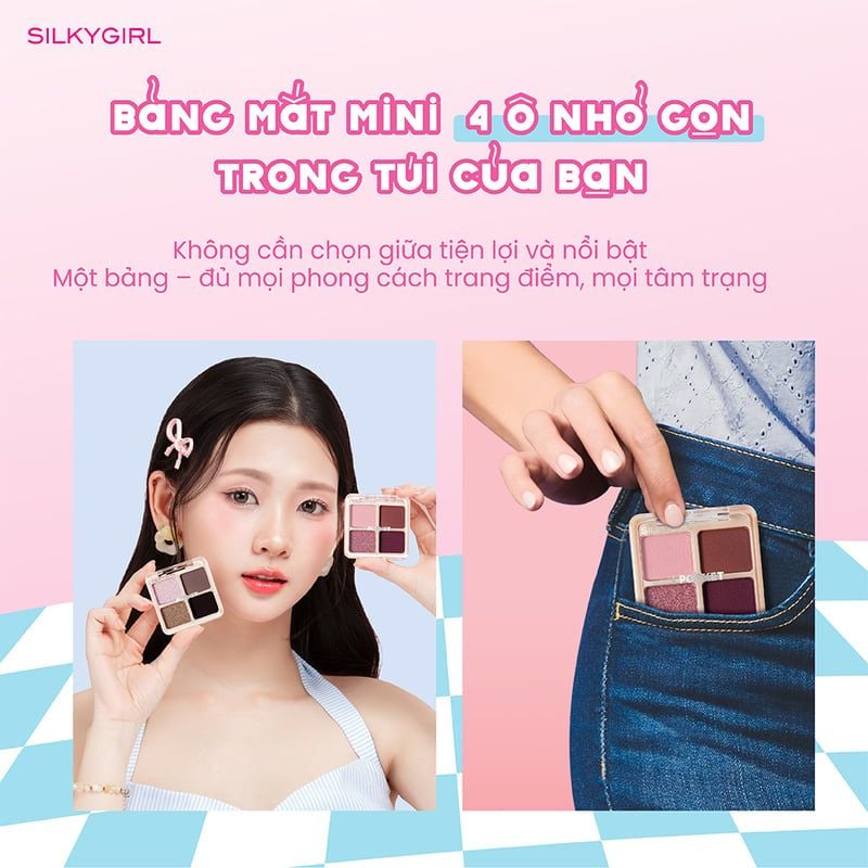 Bảng Phấn Mắt 4 Ô Silkygirl i-Pocket Shadow Quad 4g