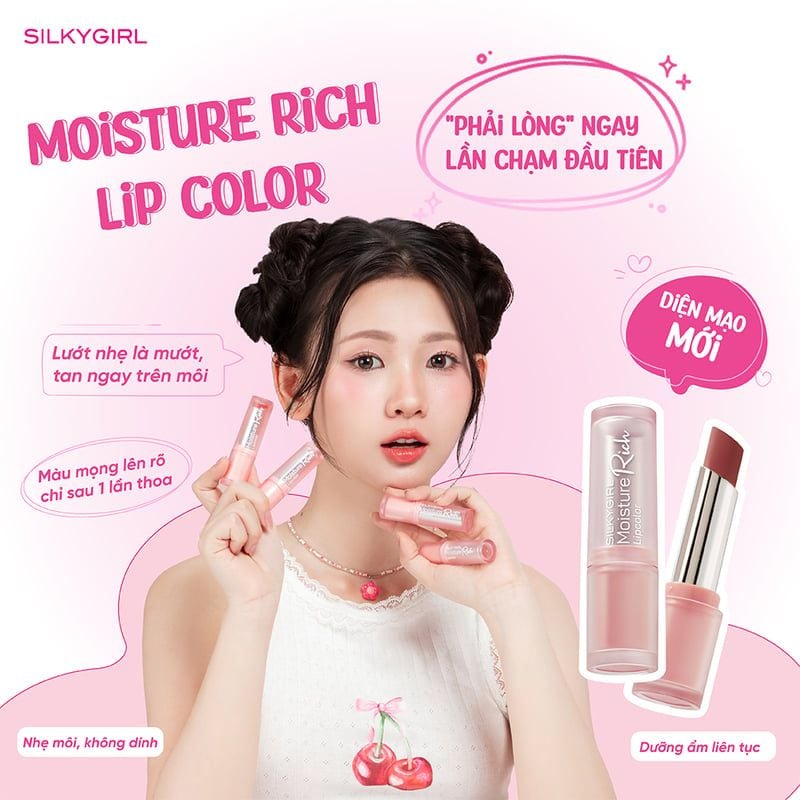 Son Bóng Dưỡng Môi Silkygirl Moisture Rich Lipcolor 3g