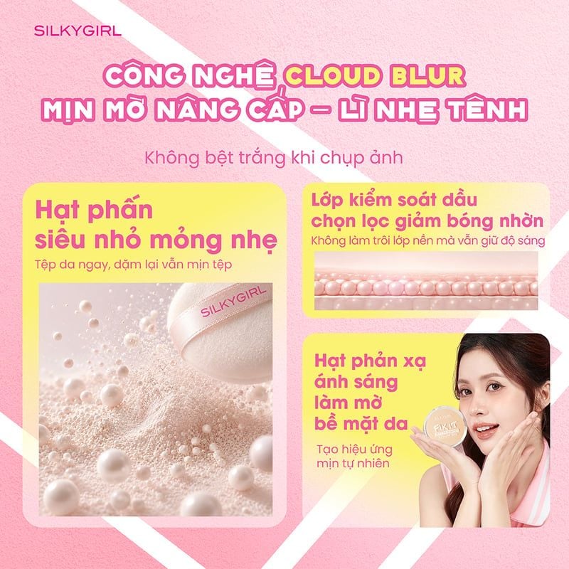Phấn Phủ Dạng Bột Kiềm Dầu Silkygirl Fix It Setting Powder 8g #01 Translucent Matte