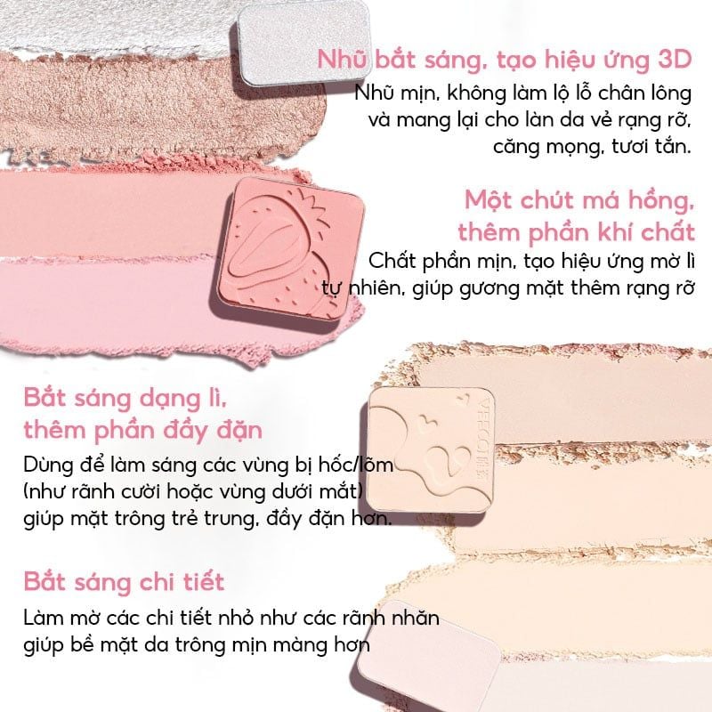 Bảng Phấn Má Hồng & Bắt Sáng 4 Trong 1 VEECCI Easy Blend Face Contouring Palette VE01 8.6g